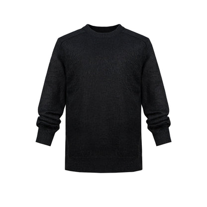 MIJKO Mens Jacket Plush Knitted Sweater Unisex Jacket