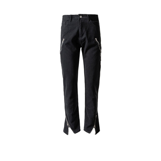 MIJKO Men's Vintage Pants MIJKO Men's Women's Spring and Summer High Street Wide-footed Straight Jeans