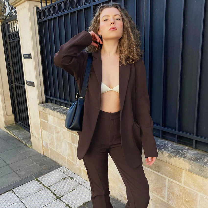 Women Trench Coat Suit Jacket Autumn and Winter Long Sleeve