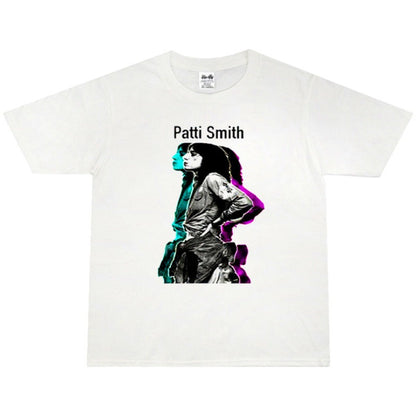 Rock Star T Shirt Patti Smith Personalized Printed T-shirt Washed Distressed Loose Cotton