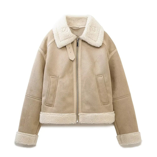 Women Cotton Coat Jacket Imitation Lamb Wool