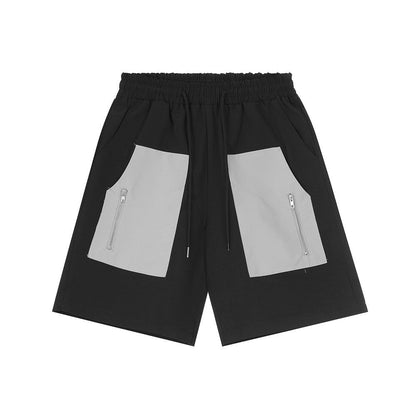 Men Shorts Patchwork Pocket Thin Casual