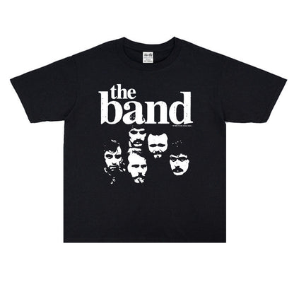 Rock Star T Shirt Canadian Orchestra the Band Rock Washed Retro Style Personality T-shirt Short Sleeve Cotton Loose