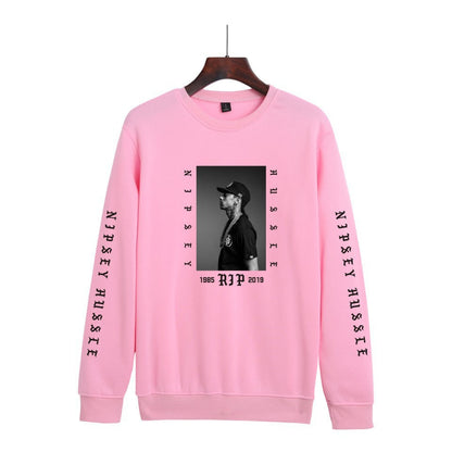 Nipsey Hussle Hoodie Rap Men's and Women's Loose round Neck Sweater