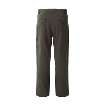 Men Sweatpants Multi-Pocket Straight Casual Working Pants Men's Loose Solid Color Mop Wide Leg Pants Trousers