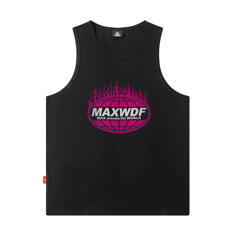 Men Vest Loose Summer Oversize Sports Sleeveless T-shirt Men