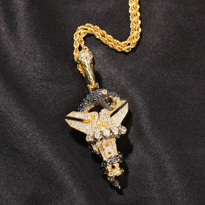 Jewelry Hip Hop Kobe Black Mamba Viper Cross Pendant Necklace Angel Pieces Animal