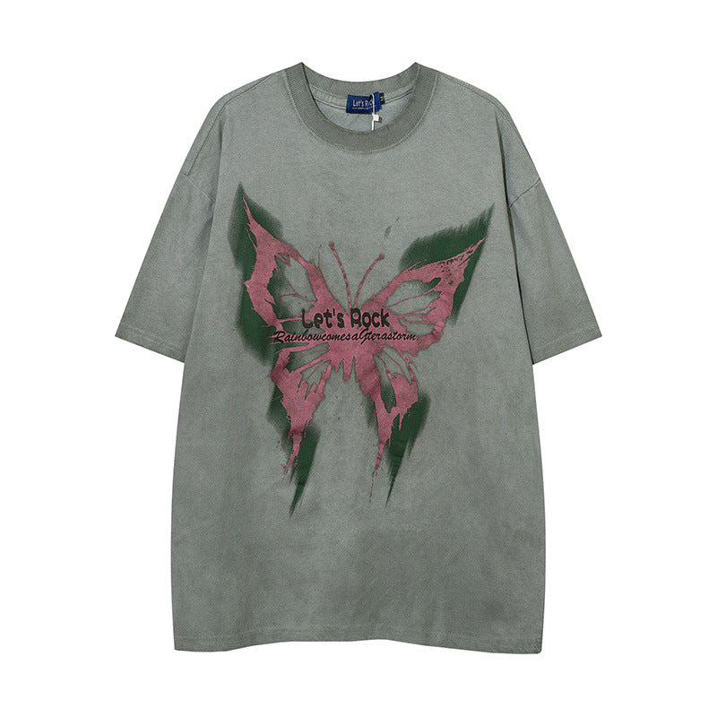 Men T-shirt Hip Hop Retro Graffiti Fashion Brand Short Sleeve T-shirt