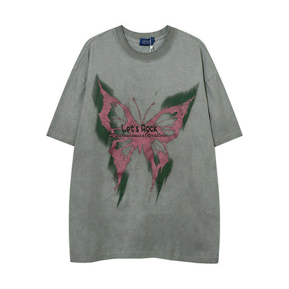 Men T-shirt Hip Hop Retro Graffiti Fashion Brand Short Sleeve T-shirt