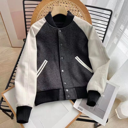 Women Cotton Coat Baseball Uniform Couple Casual