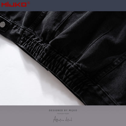 MIJKO Mens Jacket Multi Pocket Loose Jacket Unisex