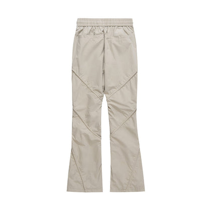 Men Sweatpants Pleated Slightly Flared Casual Pants Loose-Fitting Wide-Leg Trousers
