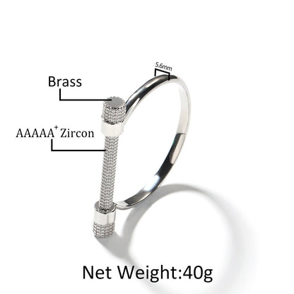 Bracelet Copper Zircon Full Diamond Bracelet Horseshoe Spectrum St. Valentine's