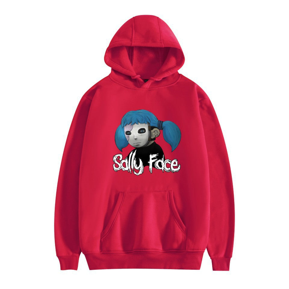 Sally Face Hoodie Fleece-Lined Sally Face Character Print