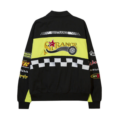 Women Jackets Retro Biker's Racing Suit Baseball Uniform
