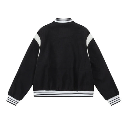 Men Jacket Coat Baseball Uniform Jacket Men's Ins Loose Splicing Coat Autumn