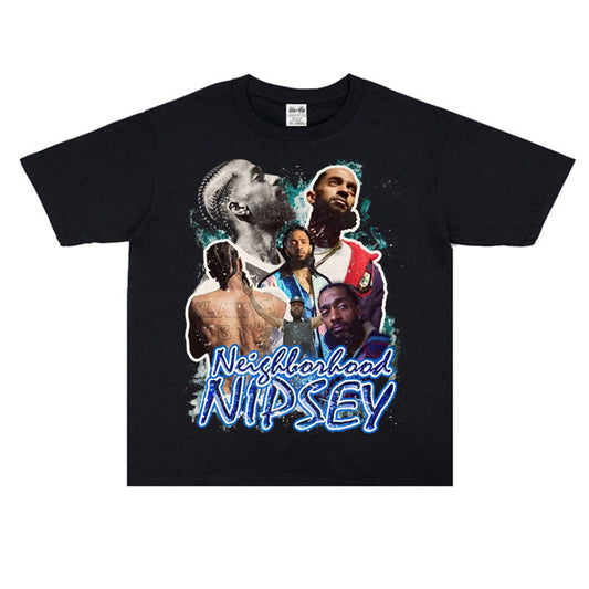 Rock Star T Shirt Nipsey Hussle Printed T-shirt Loose Cotton American Style