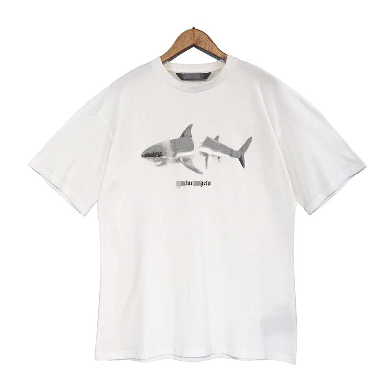 Palm Angle T Shirts Shark Print Loose