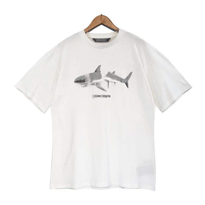 Palm Angle T Shirts Shark Print Loose