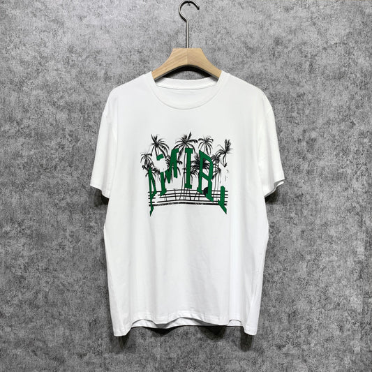 Amiri T Shirt Printed Casual Hip Hop round Neck Short Sleeve T-shirt