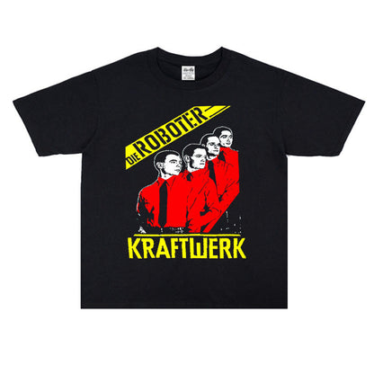 Rock Star T Shirt Power Station Band Kraftwerk Rock Print T-shirt Short Sleeve Men and Women