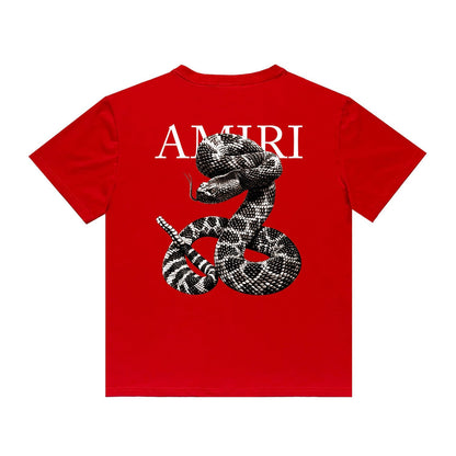 Amiri T Shirt Printed Casual Hip Hop round Neck Short Sleeve T-shirt