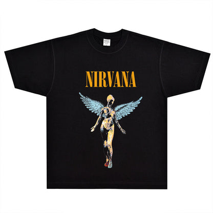 Rock Star T Shirt Nirvana in Utero Nirvana Band T-shirt Rock Retro High Street Male Vintage Short Sleeve