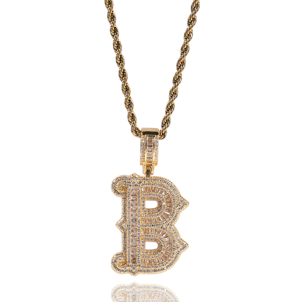 Jewelry Letter Necklace Fashion Full Diamond Barbed Rock Sugar Word Up St. Valentine's Spectrum