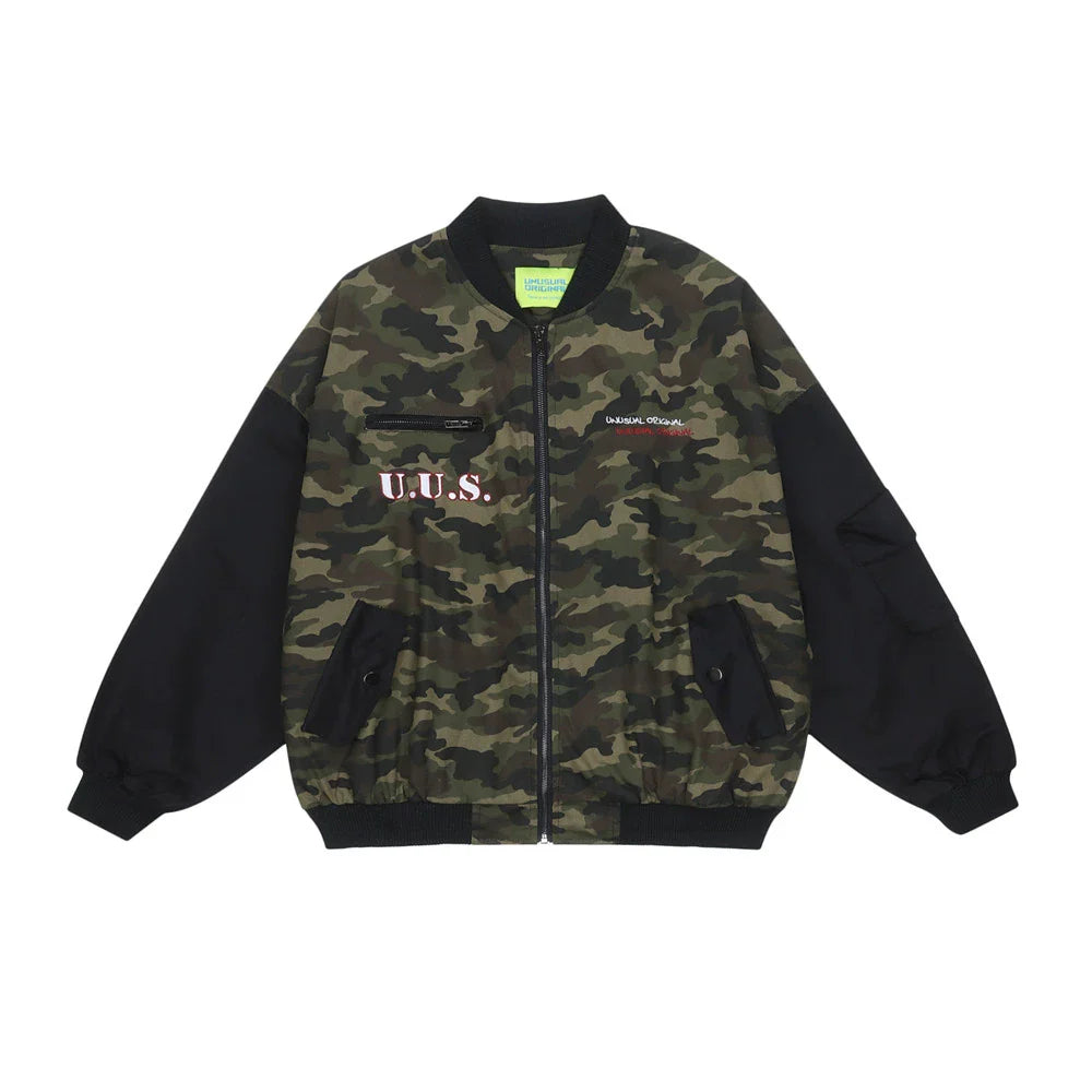 Men Jacket Coat Stitched Camouflage Workwear Jacket Men's Autumn and Winter Baseball Uniform