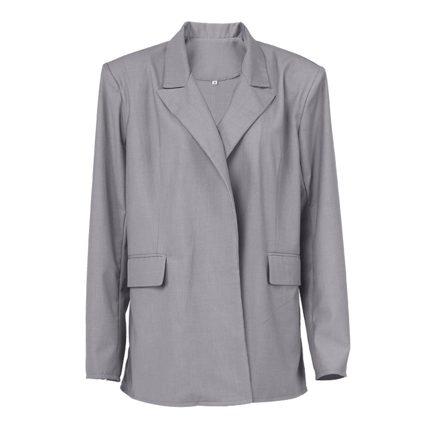 Women Trench Coat Autumn and Winter Suit Women's Simple Advanced Sense Jacket Long-Sleeved