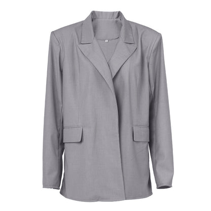 Women Trench Coat Autumn and Winter Suit Women's Simple Advanced Sense Jacket Long-Sleeved