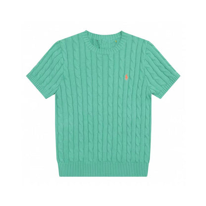 Ralph Lauren Knitted sweaters Ralph Lauren Knitted Short Sleeved Shirt RL Ralph Crew Neck Solid Color Pony Embroidery LOGO Knitted Short Sleeve