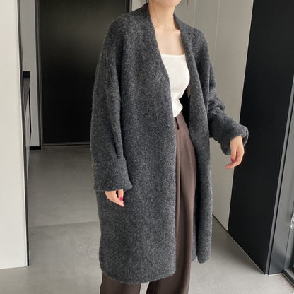 Women Cardigan Sweater Autumn and Winter Woolen Coat Baggy Coat Long Sleeve Jacket K331