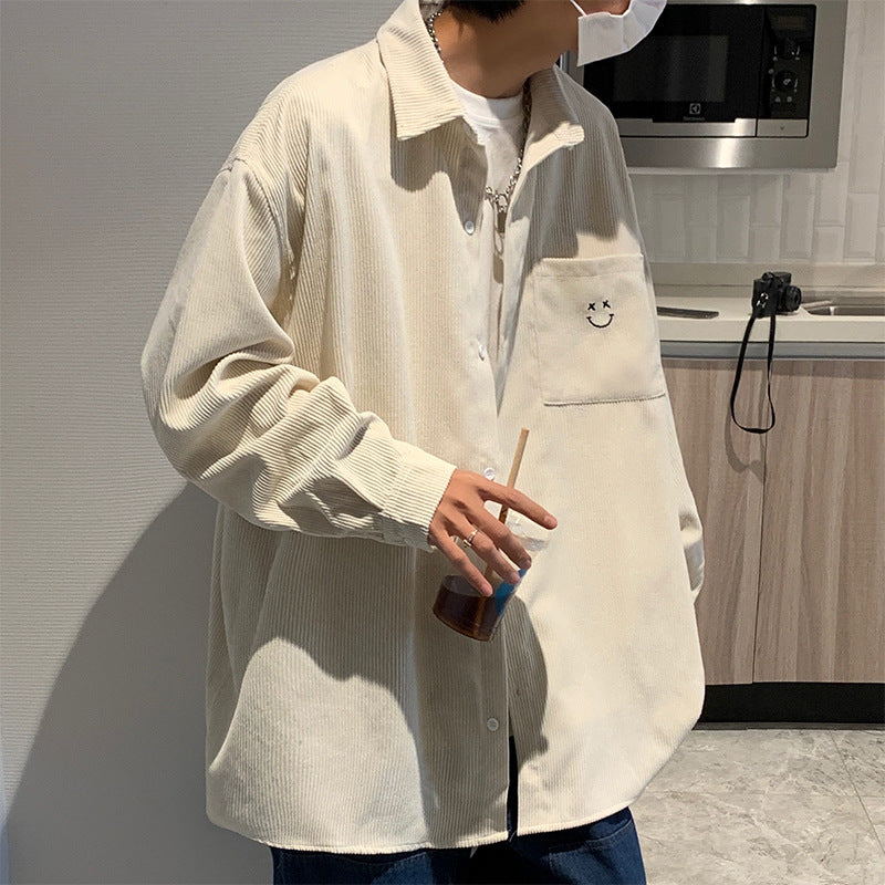 Men's Shirts Corduroy Long Sleeve Shirt Fashion
