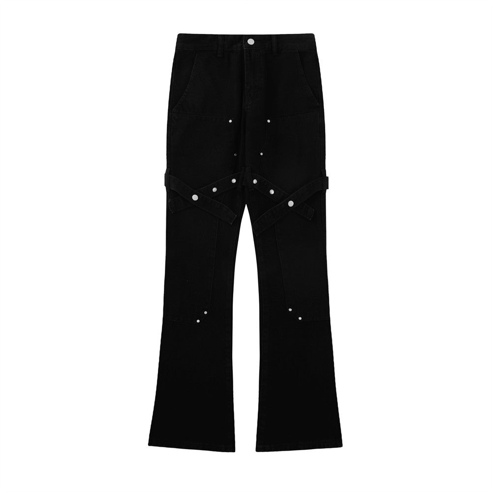 Men Jeans Bell-Bottom Pants Hip-Hop Fashionable Brand Loose