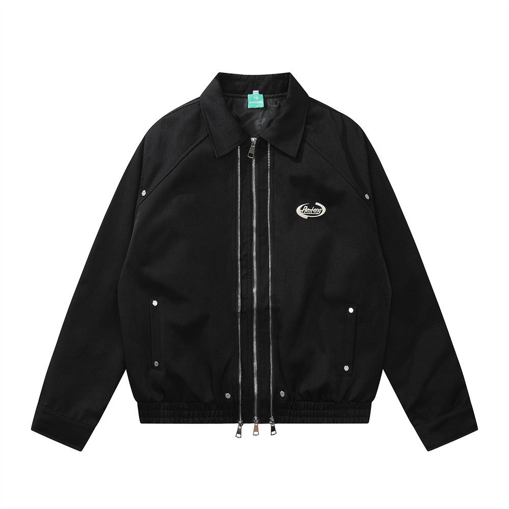 Men Jacket Coat Men's Spring and Autumn Zipper Stitching Flight Jacket