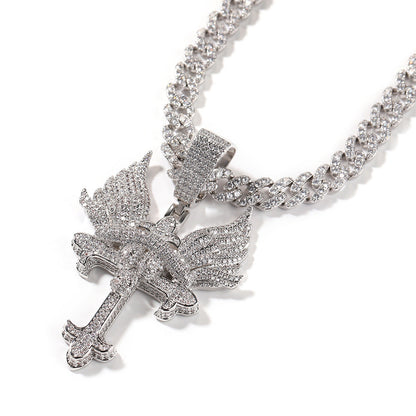 Jewelry Cross Necklace Angel Wings Couple Necklace Angel Pieces Egypt Pieces Jesus Pieces St. Valentine's