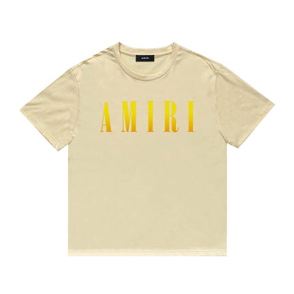 Amiri T Shirt Gradient Letter Flower Casual Short Sleeve T-shirt