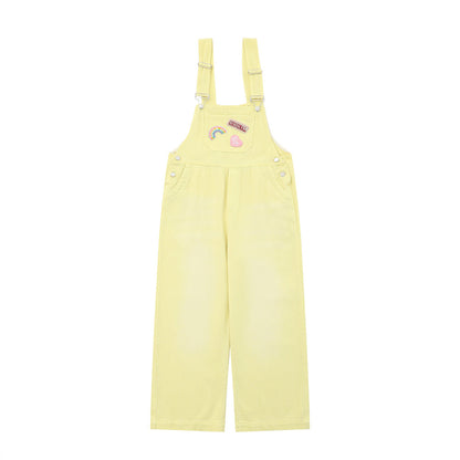 Overalls Men Jumpsuit Denim Cargo Pants Suspender Pants Loose Straight Wide Leg Casual Suspender Jumpsuit