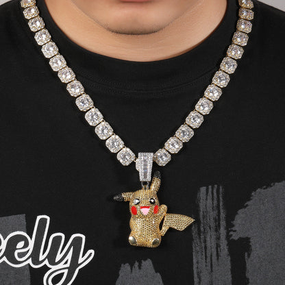 Jewelry Diamond Pendant Necklace Cartoon Fashion Necklace Male Animal Spectrum Pokémon