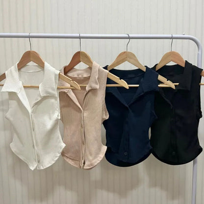 Women Vest Suspenders Knitted Sexy Vest