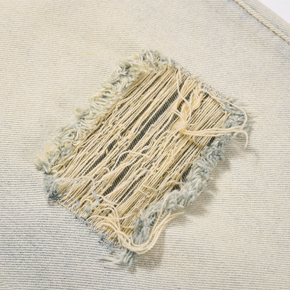 Men Jeans Old Straight Ripped