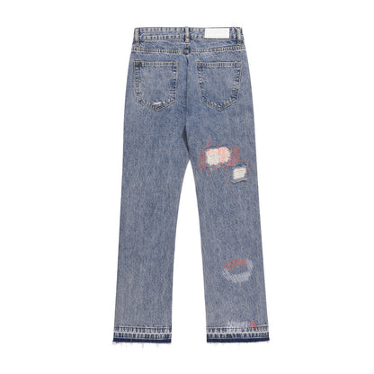 Men Jeans Punk Hole & Patch