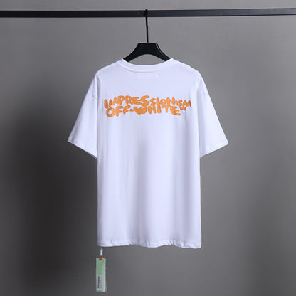 Ow T Shirts Yellow Letter Printing for Men and Women