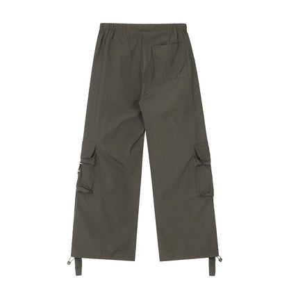 Men Sweatpants Spring/Summer Thin Workwear Trousers Men's Loose Casual Wide-Leg Pants Multi-Pocket Straight-Leg Pants