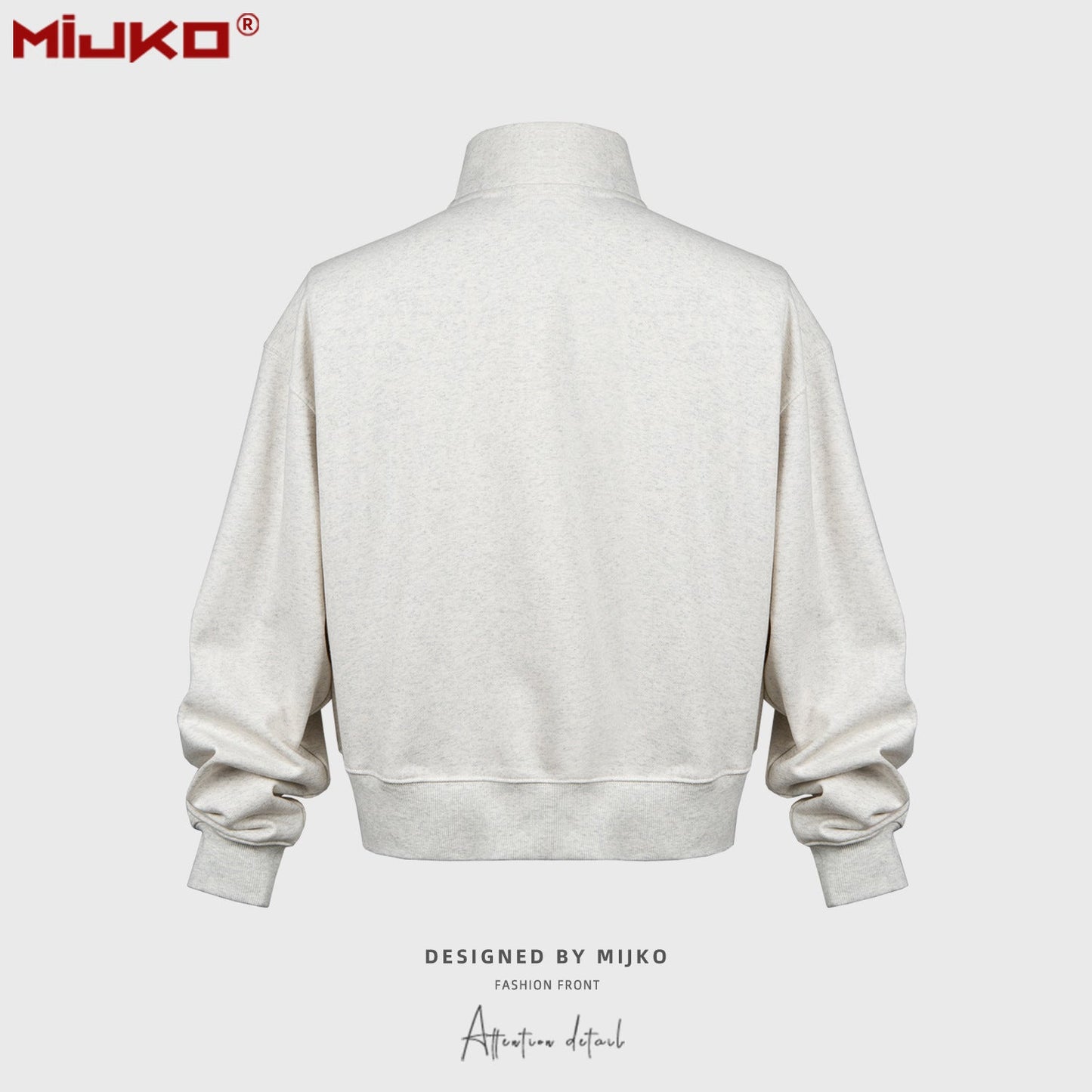 MIJKO Mens Jacket Cardigan Grey Cotton Jacket