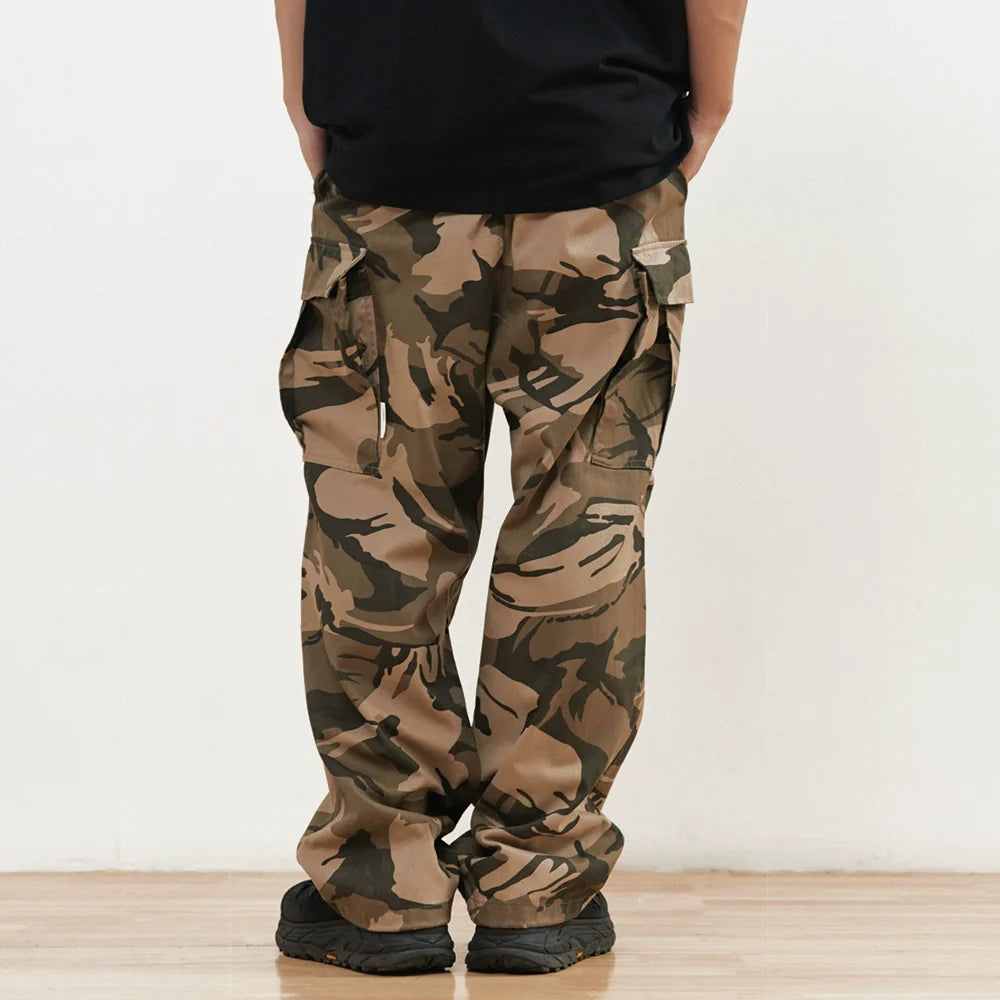Men Sweatpants Camouflage Cargo Pants Men's Casual Trousers Pocket Drawstring Jogger Pants