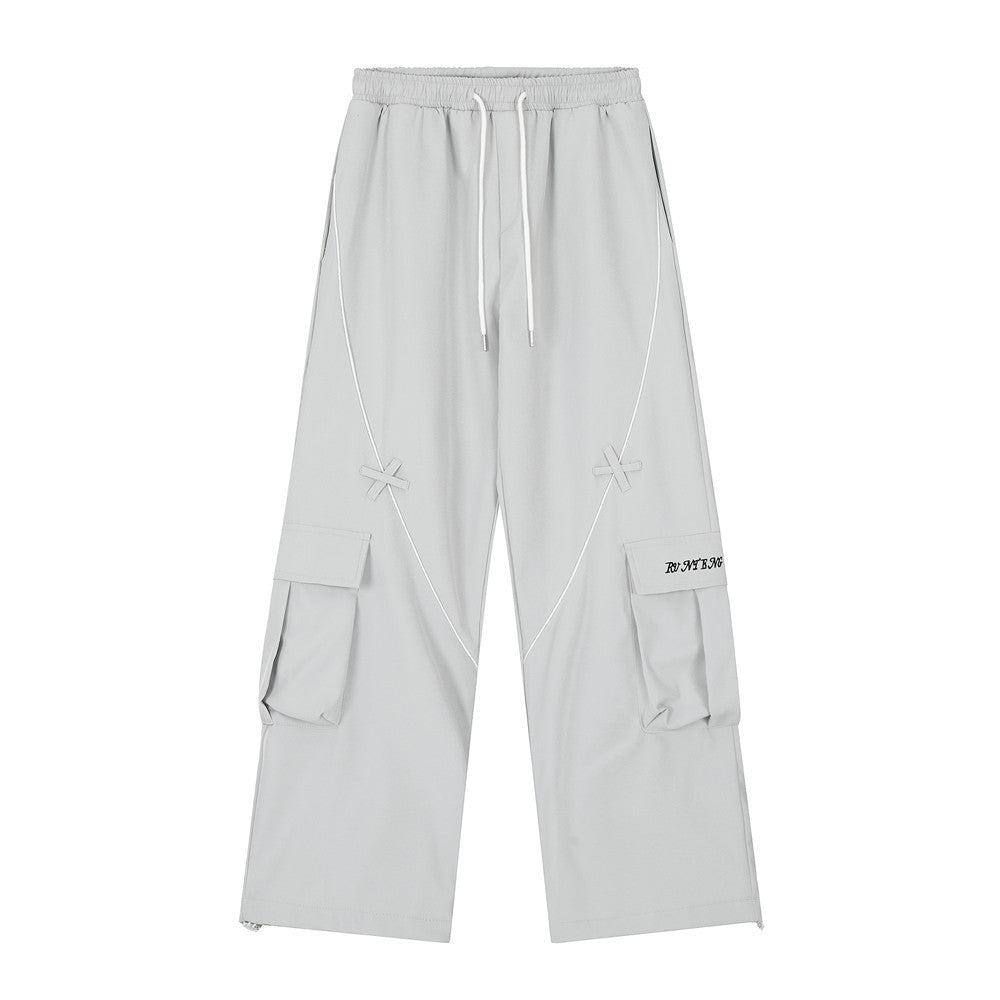 Men Sweatpants Overalls Men's Loose Casual Drawstring Ankle-Tied Sports Pants