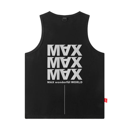 Men Vest Loose Summer Oversize Sports Sleeveless T-shirt Men