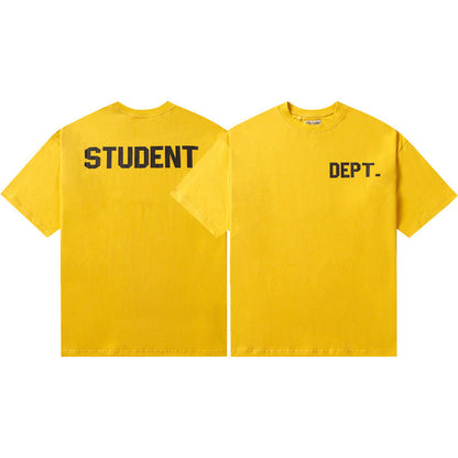Gallery Dept T-Shirt Hand Painted Ink Splashing Alphabet Washed Retro Short Sleeve T-Shirt